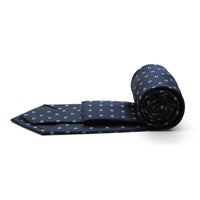Mens Dads Classic Navy Geometric Pattern Business Casual Necktie & Hanky Set LO-8 - FHYINC best men's suits, tuxedos, formal men's wear wholesale