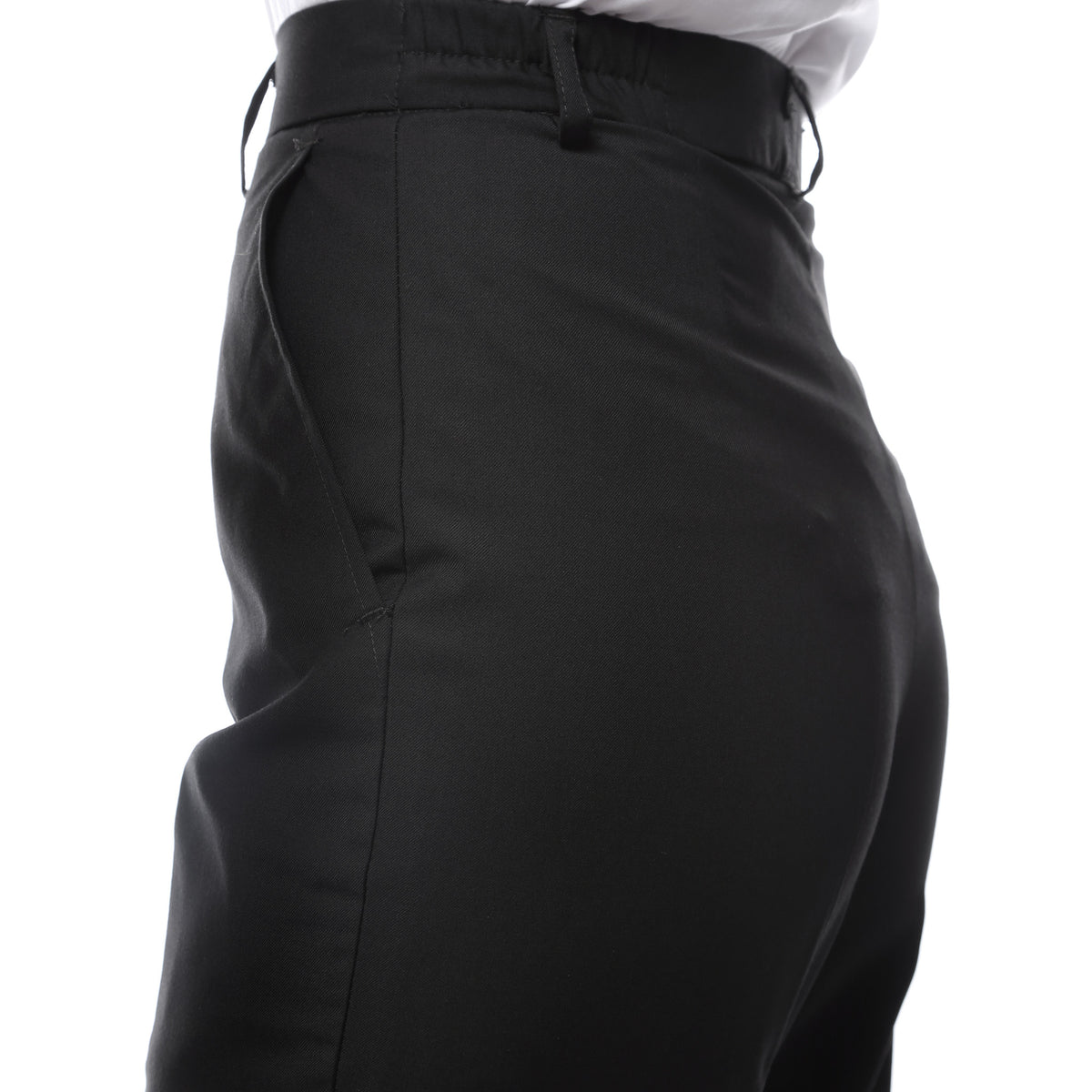 Womens A201 Black Elastic Waistband Dress Pants - FHYINC best men's suits, tuxedos, formal men's wear wholesale