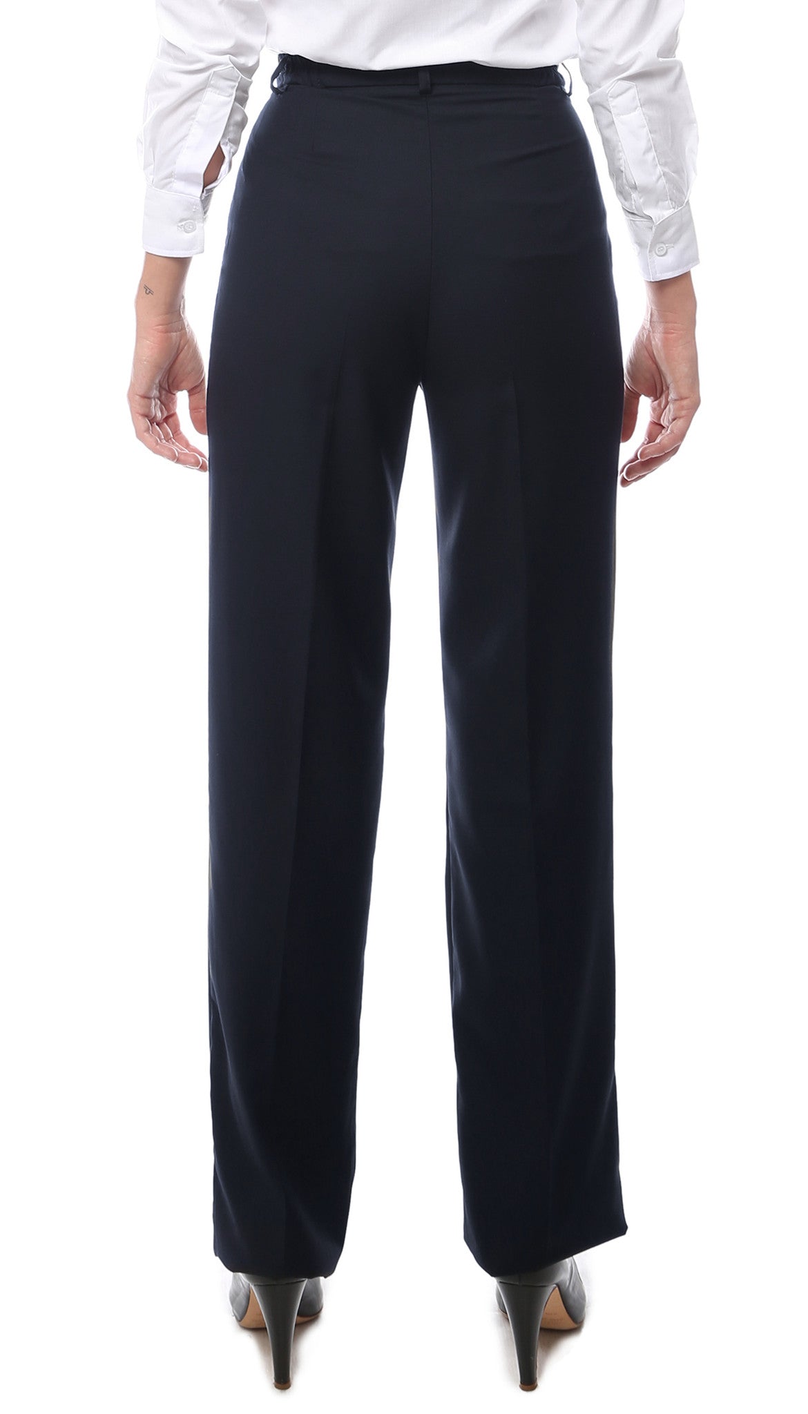 Womens 2789 Navy Elastic Waistband Dress Pants - FHYINC best men's suits, tuxedos, formal men's wear wholesale