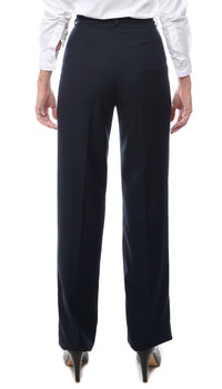 Womens 2789 Navy Elastic Waistband Dress Pants - FHYINC best men's suits, tuxedos, formal men's wear wholesale