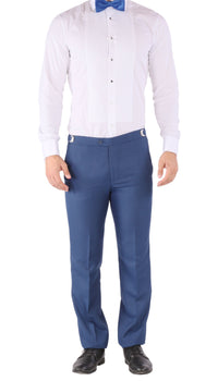 Luna 3pc Slim Fit Indigo Blue Peak Lapel Tuxedo - FHYINC best men's suits, tuxedos, formal men's wear wholesale