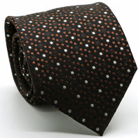Mens Dads Classic Brown Dot Pattern Business Casual Necktie & Hanky Set M-2 - FHYINC best men's suits, tuxedos, formal men's wear wholesale