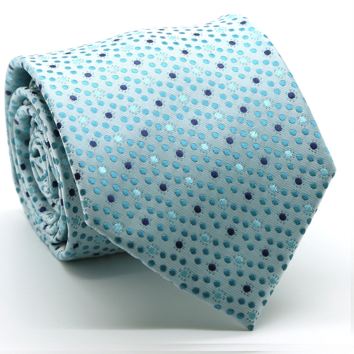 Mens Dads Classic Turquoise Dot Pattern Business Casual Necktie & Hanky Set M-4 - FHYINC best men's suits, tuxedos, formal men's wear wholesale