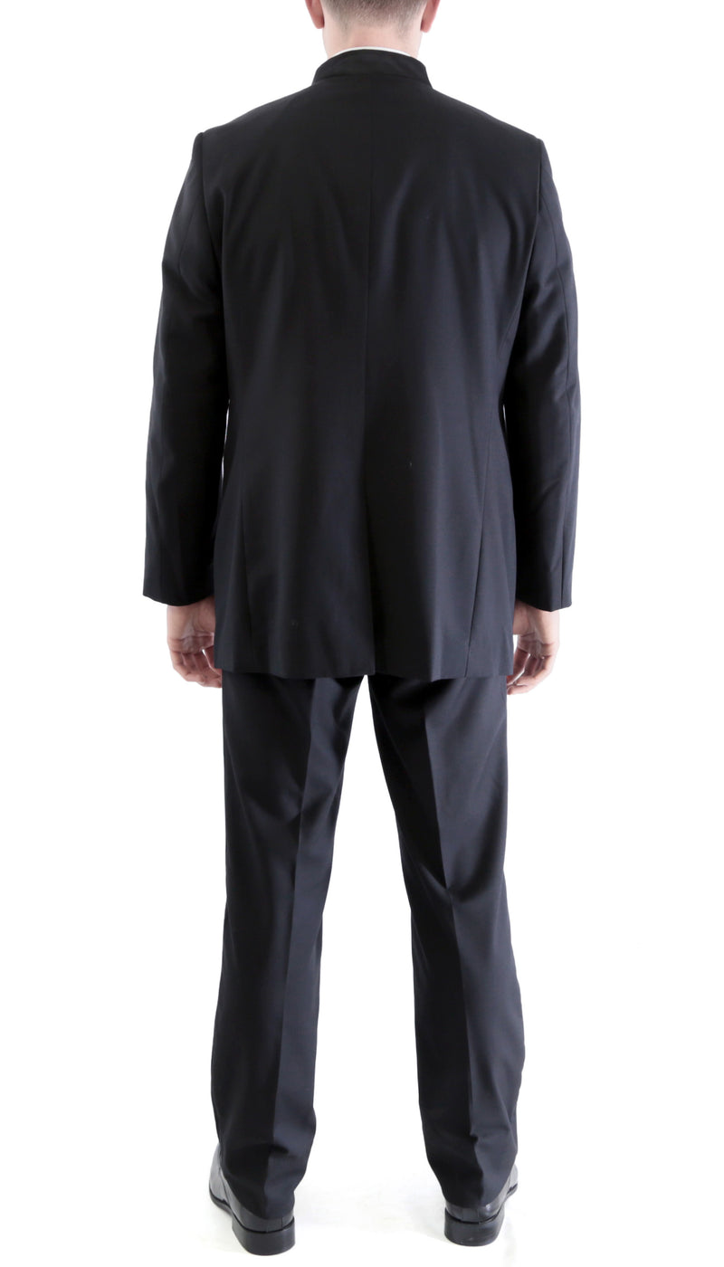 Ferrecci MIRAGE Mandarin Collar 2pc Tuxedo - Black - FHYINC best men's suits, tuxedos, formal men's wear wholesale