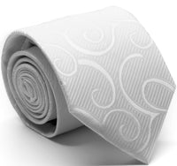 Mens Dads Classic White Paisley Pattern Business Casual Necktie & Hanky Set O-5 - FHYINC best men's suits, tuxedos, formal men's wear wholesale