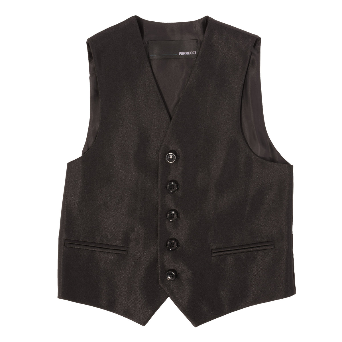 Boys Black Shiny Sharkskin Oxford 3pc Vested Suit - FHYINC best men's suits, tuxedos, formal men's wear wholesale