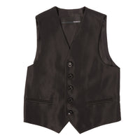 Boys Black Shiny Sharkskin Oxford 3pc Vested Suit - FHYINC best men's suits, tuxedos, formal men's wear wholesale