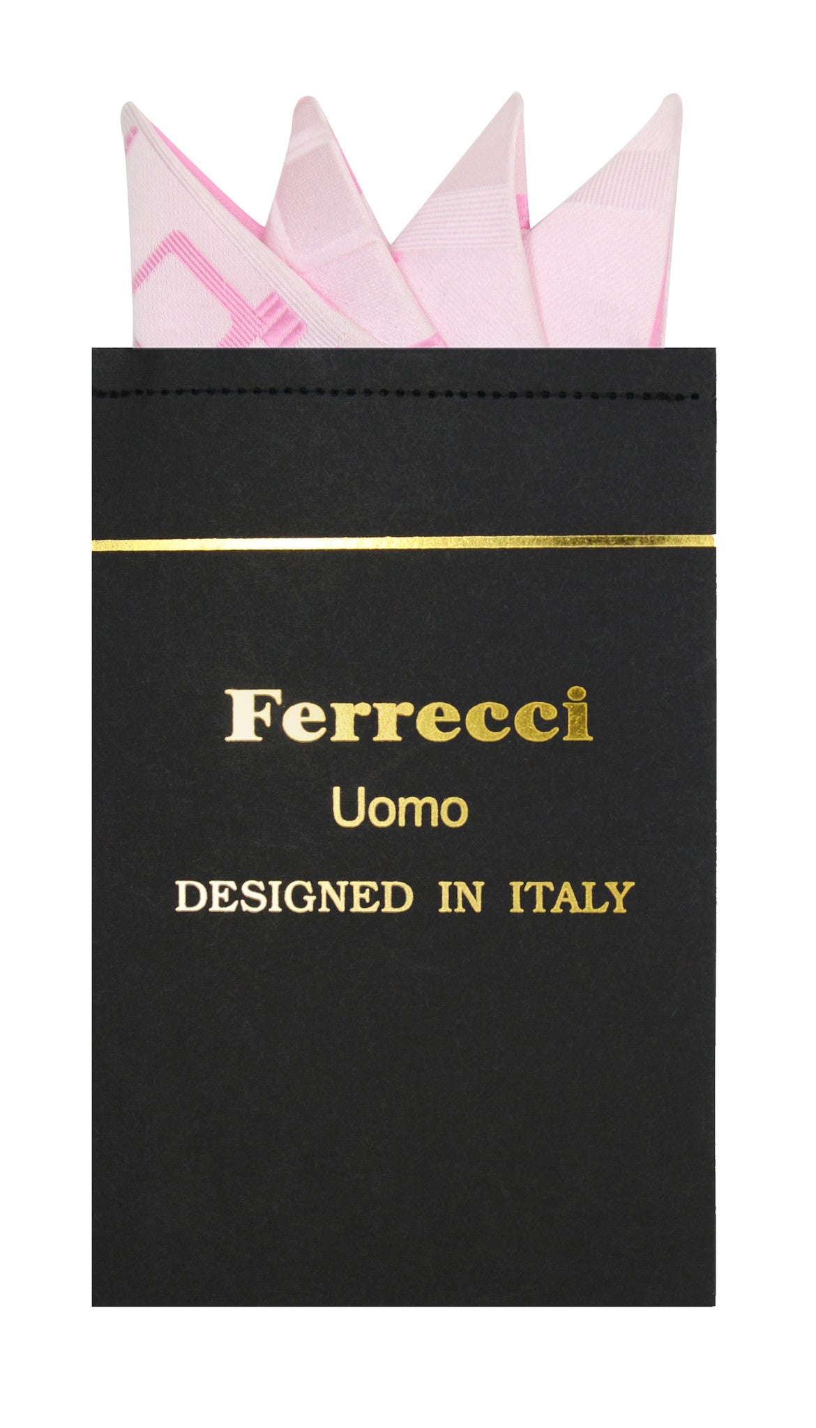 Pre-Folded Microfiber Light Pink Geometric Handkerchief Pocket Square - FHYINC best men's suits, tuxedos, formal men's wear wholesale