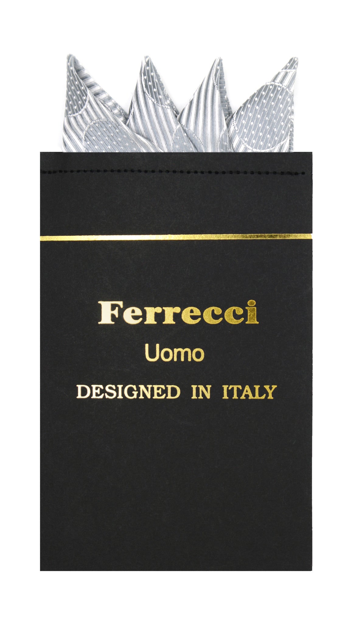 Pre-Folded Microfiber Silver Polkadot Handkerchief Pocket Square - FHYINC best men's suits, tuxedos, formal men's wear wholesale