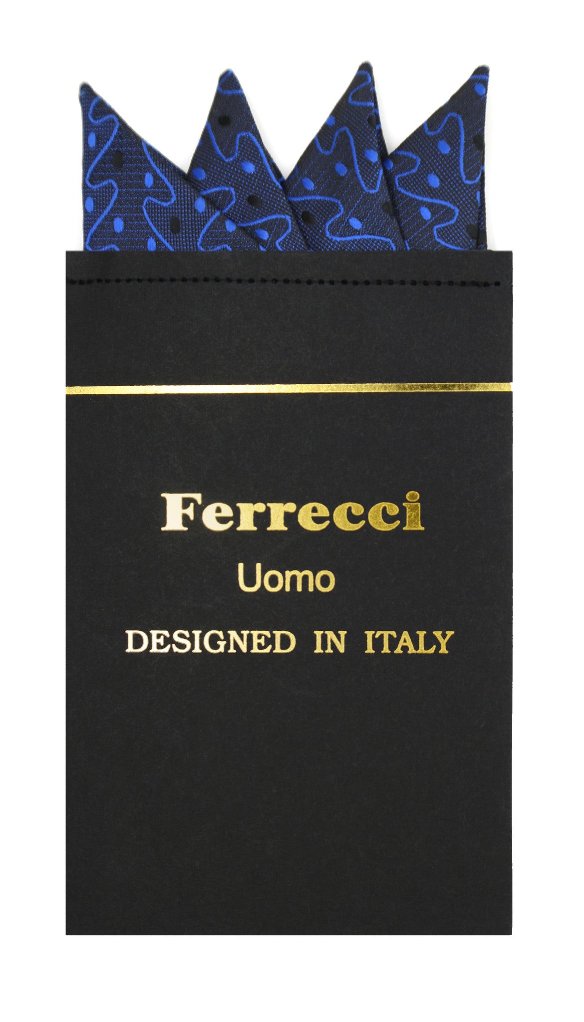 Pre-Folded Microfiber Black Blue Stripe Handkerchief Pocket Square - FHYINC best men's suits, tuxedos, formal men's wear wholesale