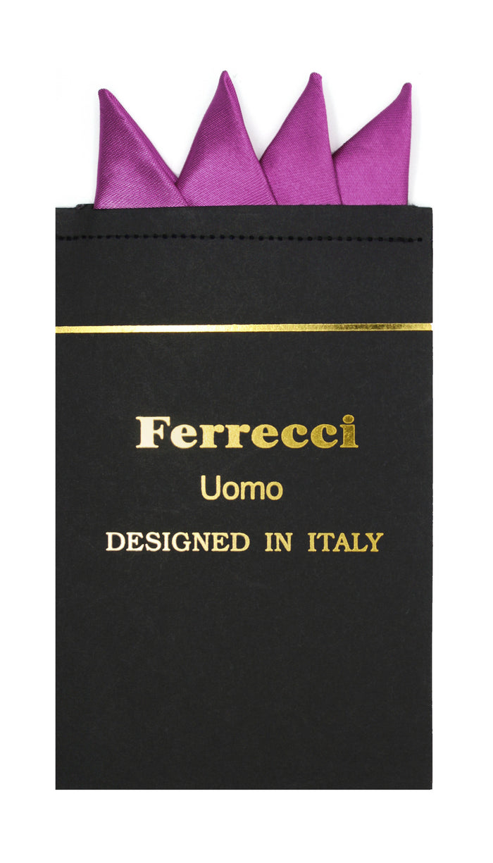 Pre-Folded Microfiber Violet Handkerchief Pocket Square - FHYINC best men's suits, tuxedos, formal men's wear wholesale