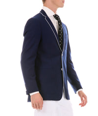 Mens Porter Navy Slim Fit Blazer - FHYINC best men's suits, tuxedos, formal men's wear wholesale