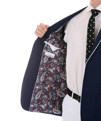 Mens Porter Navy Slim Fit Blazer - FHYINC best men's suits, tuxedos, formal men's wear wholesale