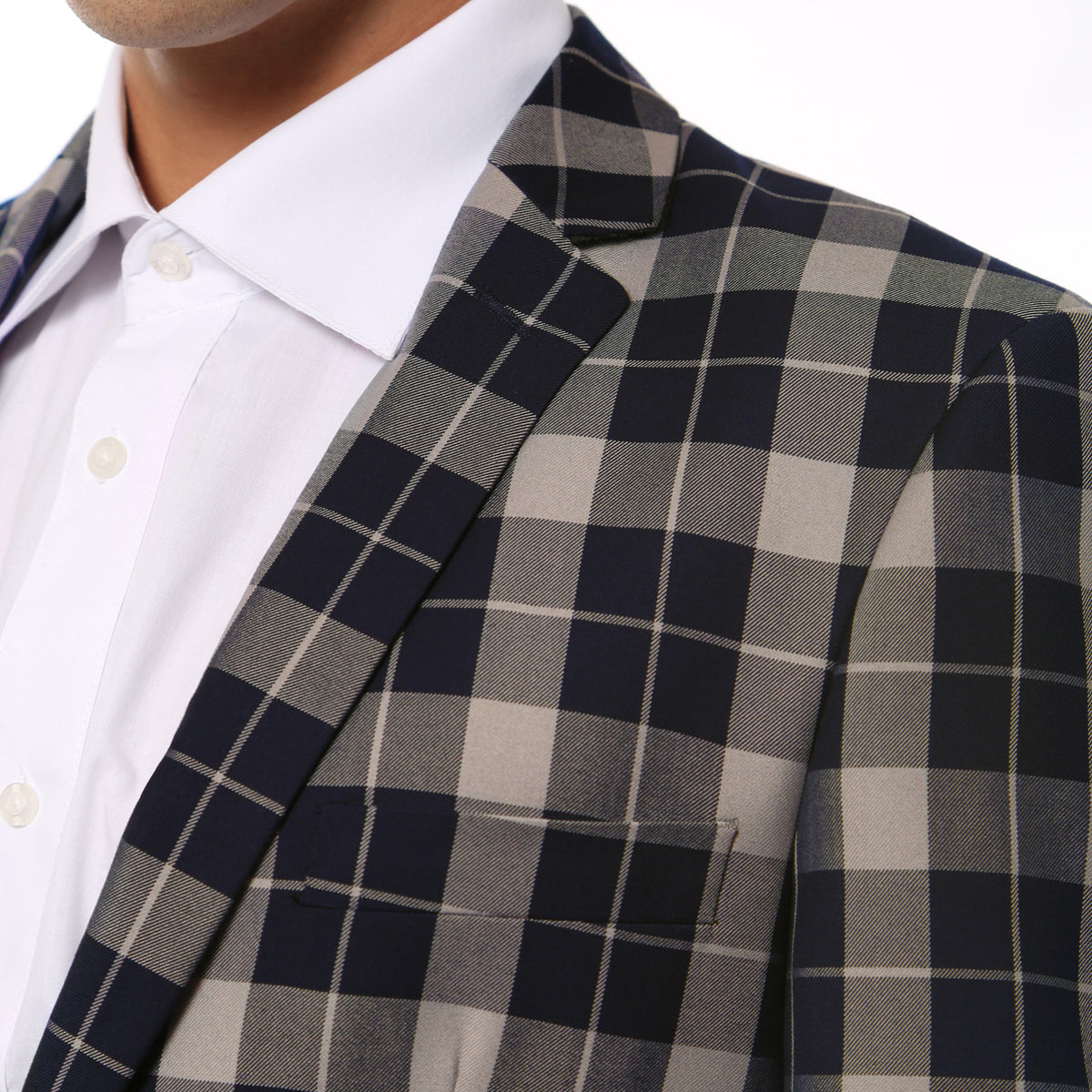 The Preston Plaid Check Slim Fit Mens Blazer - FHYINC best men's suits, tuxedos, formal men's wear wholesale
