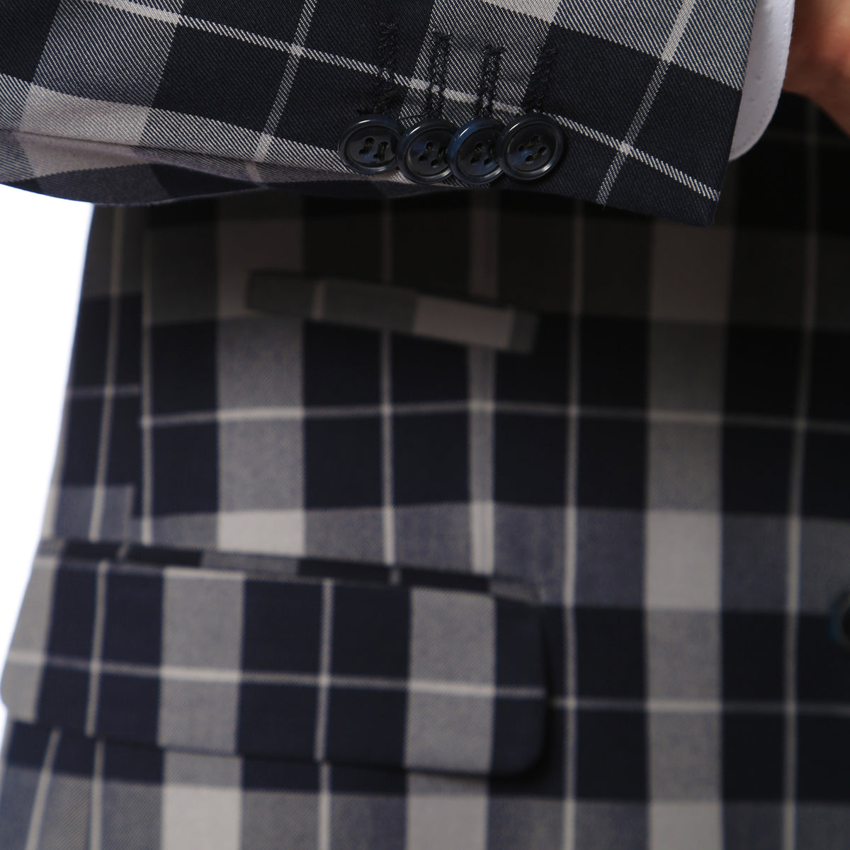 The Preston Plaid Check Slim Fit Mens Blazer - FHYINC best men's suits, tuxedos, formal men's wear wholesale