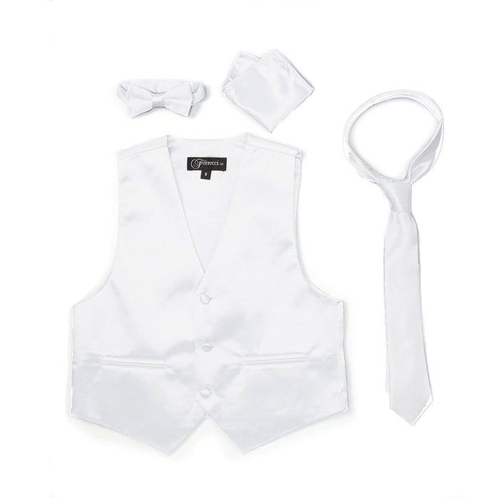 Premium Boys White Solid Vest 600 - FHYINC
