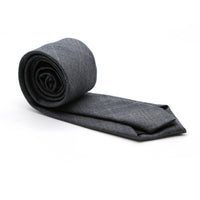 Slim Charcoal and Hint Of Tan Plaid Neckties & Handkerchief - FHYINC