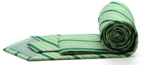 Mens Dads Classic Green Striped Pattern Business Casual Necktie & Hanky Set Q-2 - FHYINC best men's suits, tuxedos, formal men's wear wholesale