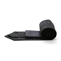 Ferrecci Mens Black/Grey/Lavender Geo Pattern Necktie with Handkerchief Set - FHYINC best men's suits, tuxedos, formal men's wear wholesale