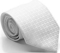 Mens Dads Classic White Geometric Pattern Business Casual Necktie & Hanky Set R-12 - FHYINC best men's suits, tuxedos, formal men's wear wholesale