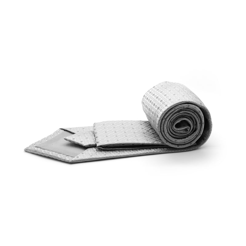 Ferrecci Mens Grey Geometric Necktie with Handkerchief Set - FHYINC best men's suits, tuxedos, formal men's wear wholesale