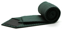 Mens Dads Classic Green Geometric Pattern Business Casual Necktie & Hanky Set R-6 - FHYINC best men's suits, tuxedos, formal men's wear wholesale