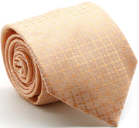Mens Dads Classic Peach Geometric Pattern Business Casual Necktie & Hanky Set R-7 - FHYINC best men's suits, tuxedos, formal men's wear wholesale