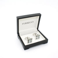 Silvertone White Shell Cuff Links With Jewelry Box - FHYINC