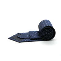 Mens Dads Classic Navy Square Pattern Business Casual Necktie & Hanky Set SO-4 - FHYINC best men's suits, tuxedos, formal men's wear wholesale