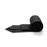 Mens Dads Classic Black Square Pattern Business Casual Necktie & Hanky Set SO-5 - FHYINC best men's suits, tuxedos, formal men's wear wholesale