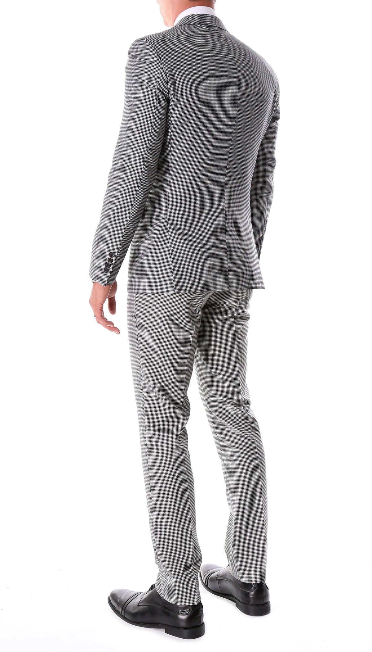 Men's Stanford Slim Fit Houndstooth Peak Lapel 2pc Suit - FHYINC best men's suits, tuxedos, formal men's wear wholesale