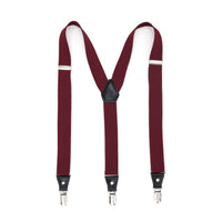 Burgundy Clip-On Unisex Suspenders - FHYINC best men's suits, tuxedos, formal men's wear wholesale