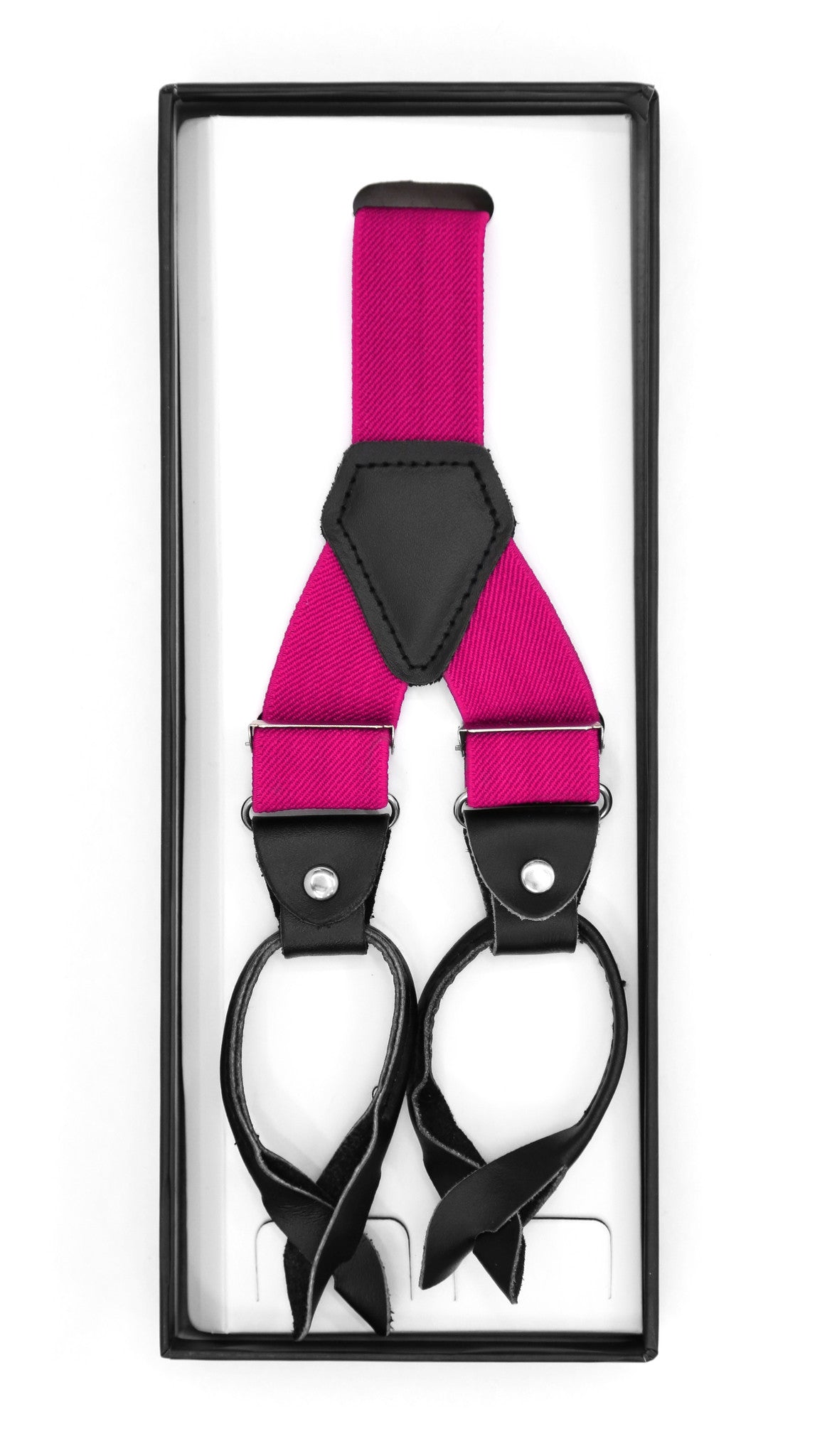 Fuchsia Button-End Unisex Suspenders - FHYINC best men's suits, tuxedos, formal men's wear wholesale