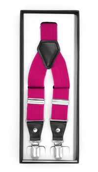 Fuchsia Clip-On Unisex Suspenders - FHYINC best men's suits, tuxedos, formal men's wear wholesale