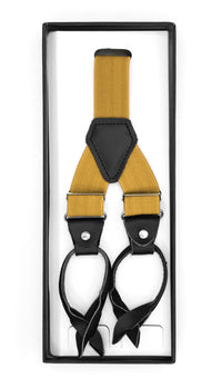 Gold Unisex Button End Suspenders - FHYINC best men's suits, tuxedos, formal men's wear wholesale
