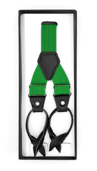 Green Button-End Unisex Suspenders - FHYINC best men's suits, tuxedos, formal men's wear wholesale