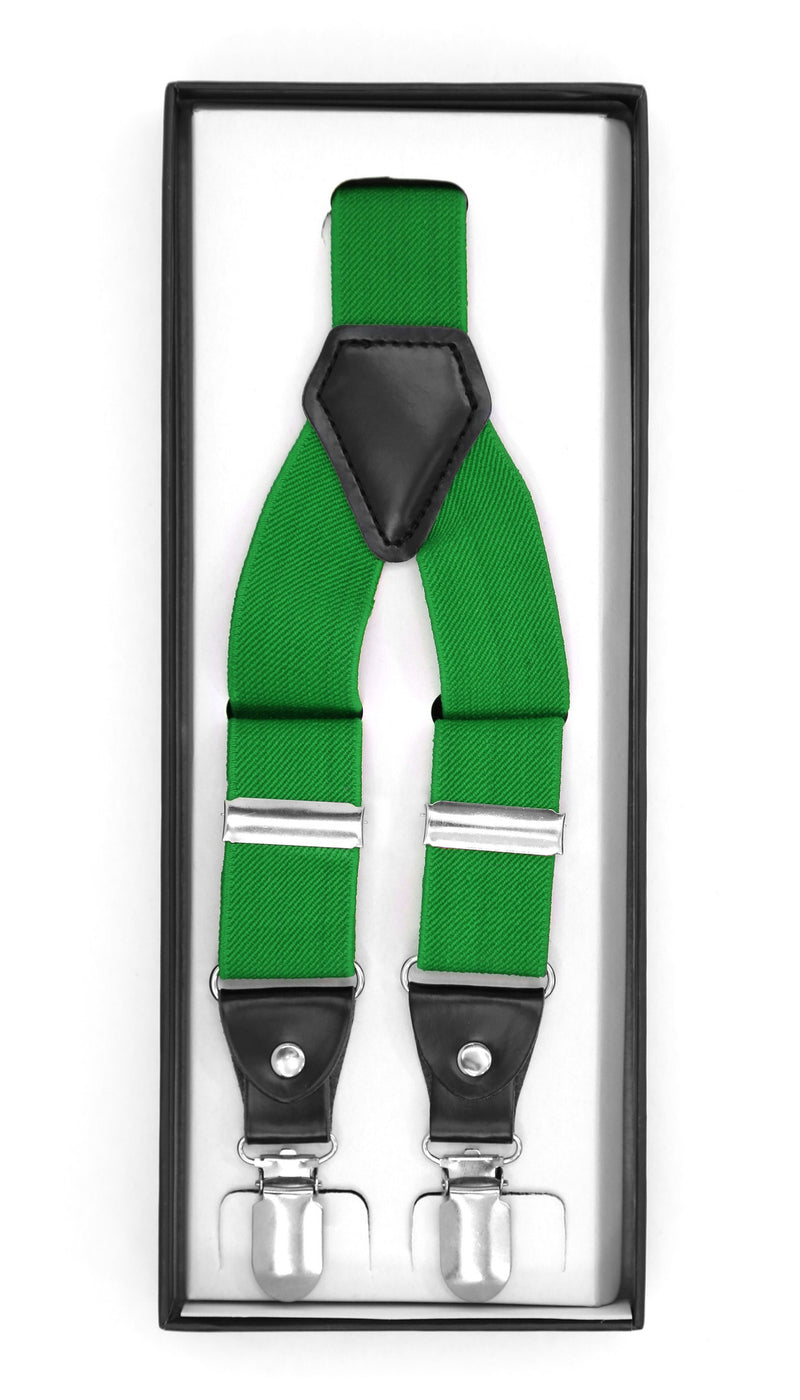 Green Clip-On Unisex Suspenders - FHYINC best men's suits, tuxedos, formal men's wear wholesale
