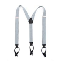 Grey Unisex Button End Suspenders - FHYINC best men's suits, tuxedos, formal men's wear wholesale