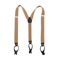 Light Brown Button-End Unisex Suspenders - FHYINC best men's suits, tuxedos, formal men's wear wholesale