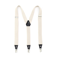 Off-White Clip-On Unisex Suspenders - FHYINC best men's suits, tuxedos, formal men's wear wholesale