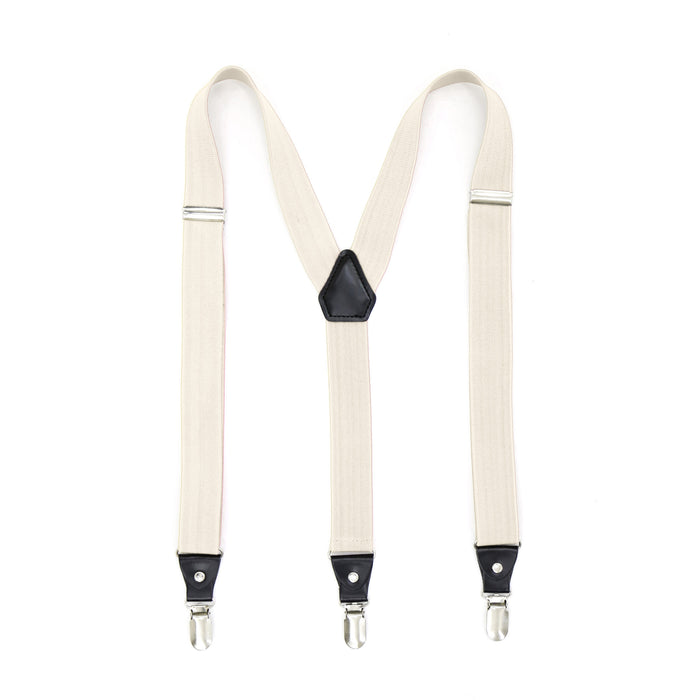 Off-White Clip-On Unisex Suspenders - FHYINC best men's suits, tuxedos, formal men's wear wholesale