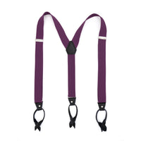Purple Unisex Button End Suspenders - FHYINC best men's suits, tuxedos, formal men's wear wholesale
