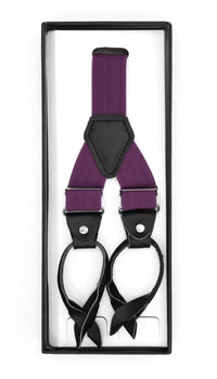 Purple Unisex Button End Suspenders - FHYINC best men's suits, tuxedos, formal men's wear wholesale