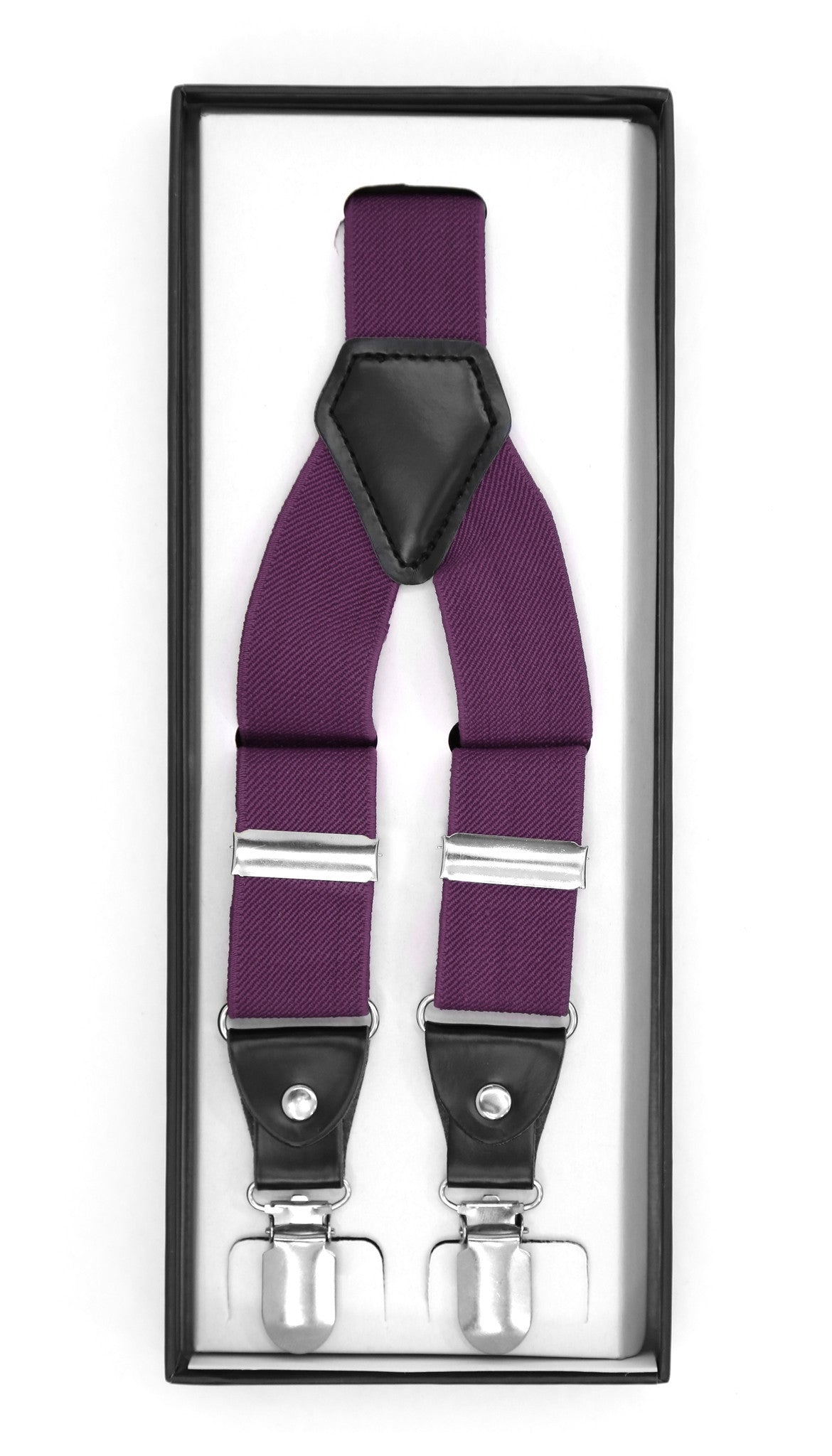 Purple Clip-On Unisex Suspenders - FHYINC best men's suits, tuxedos, formal men's wear wholesale