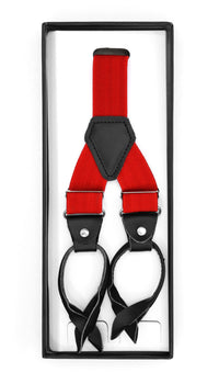 Red Unisex Button End Suspenders - FHYINC best men's suits, tuxedos, formal men's wear wholesale