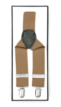 Light Brown Vintage Style Unisex Suspenders - FHYINC best men's suits, tuxedos, formal men's wear wholesale