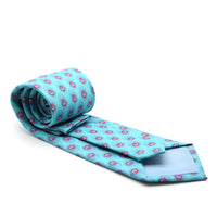 Feather Teal Necktie with Handkerchief Set - FHYINC best men's suits, tuxedos, formal men's wear wholesale