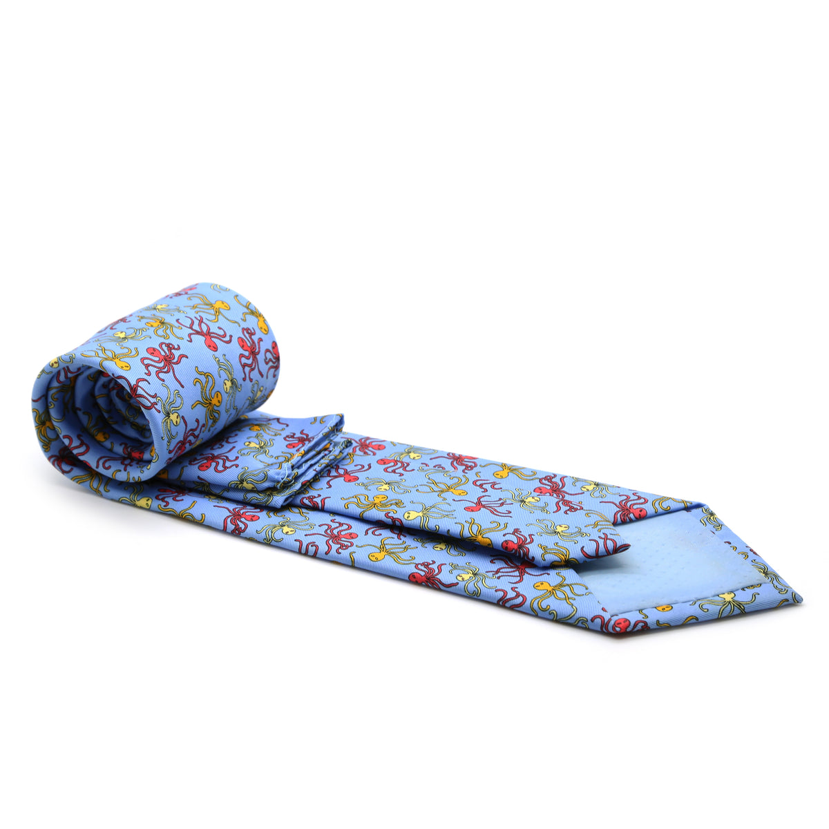 Octopus Blue Necktie with Handkerchief Set - FHYINC best men's suits, tuxedos, formal men's wear wholesale