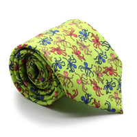Octopus Lime Necktie with Handkerchief Set - FHYINC best men's suits, tuxedos, formal men's wear wholesale