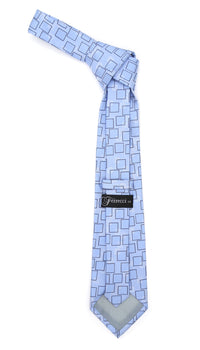 Sky blue Geometric Necktie with Handkerchief Set - FHYINC best men's suits, tuxedos, formal men's wear wholesale